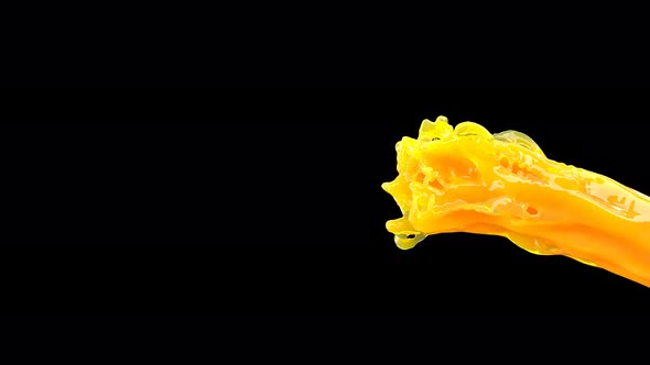 Fresh Orange Juice Jet Stream Nature Liquid Healthy Food Super Slow Motion 1000Fps