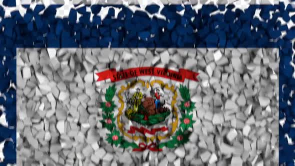 West Virginia State Flag Breaking Rocks Transition