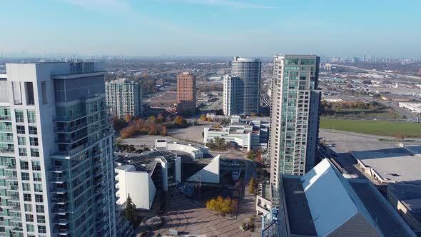 Toronto condominium developments in urban city center showing growth intensification around shopping