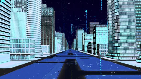 Future Digital Smart City Street Shuttle