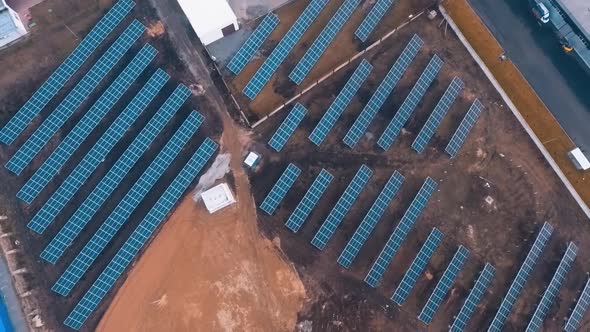 Solar energy panels. Solar panels field from above