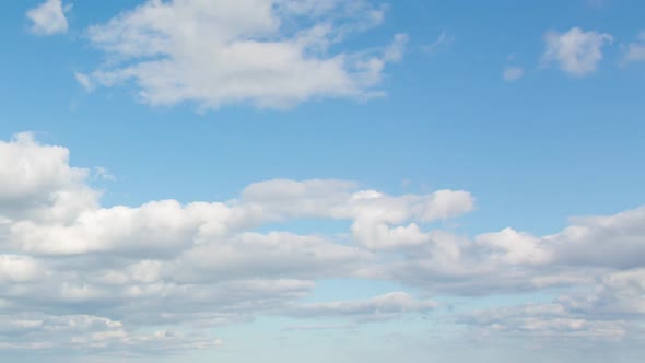 White Clouds In The Blue Sky, Time Lapse