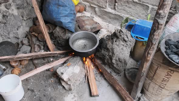 Local African Kitchen Inside the House From an OpenAir Slums Zanzibar Africa