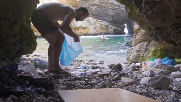 Water pollution and garbage thrown into nature.