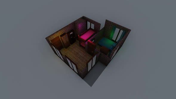 Isometric bedroom