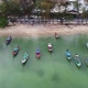 Fishing Boats at Anchor Along a Tropical Coastline Aerial - VideoHive Item for Sale