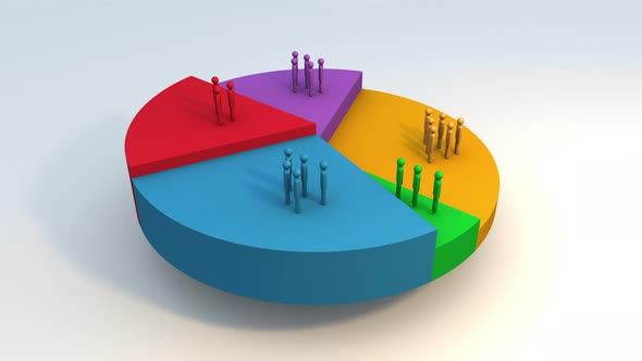 Colorful radial diagram animation - Seamless Loop