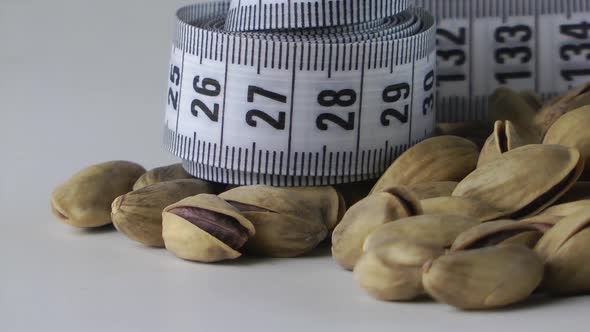 Roasted Pistachio  And Tape Measure Turning