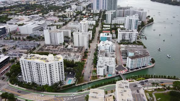 Miami Beach West Avenue shot with cinematic drone