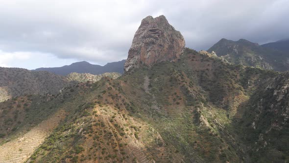 Aerial View of Mountains on La Gomera Island