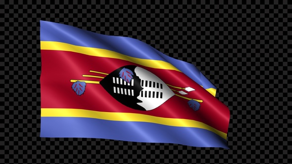 Swaziland Flag Blowing In The Wind