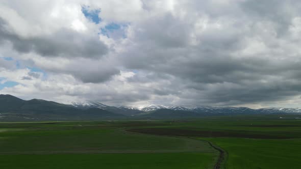 green landscape clouds time lapse