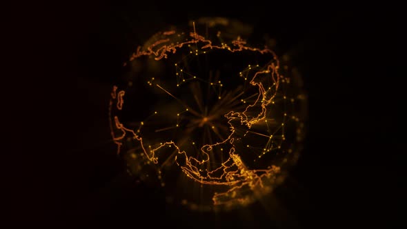 Golden Shiny Earth Globe Loop