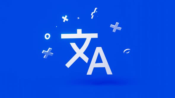 Translate 3d Icon on a Simple Blue Background  Seamless Animation Loop