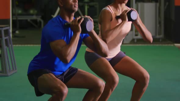 Woman exercising in a gym