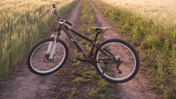 Bike on the rural road. 