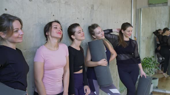 Group of Five Women Posing Mats