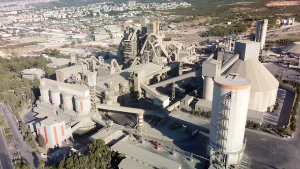 Aerial View Cement Plant Factory Manufacturing Cement Factory Machinery