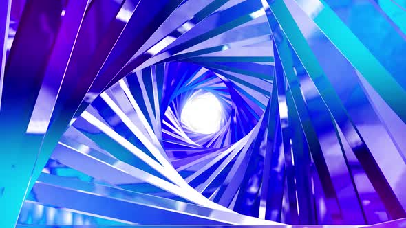 Abstract Neon blue stripes Triangle Vj Loop Tunnel background