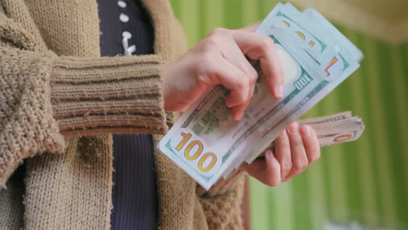 Woman Counting Money