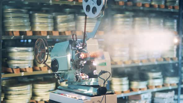 Antique Movie Projector in the Cinema Archive