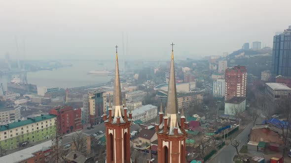 Beautiful Catholic Church of the Most Holy Theotokos at Sunrise