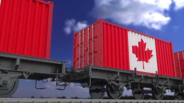 Containers with the Flag of Canada