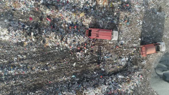 Garbage Dump Aerial View of the Garbage and Waste Storage Environmental Pollution View From a Height