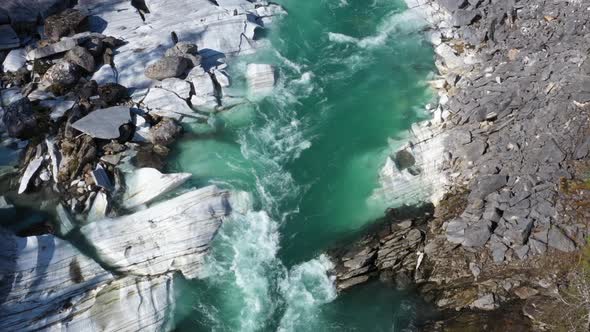 Above mountain river Glomaga, Marmorslottet, Mo i Rana,Norway