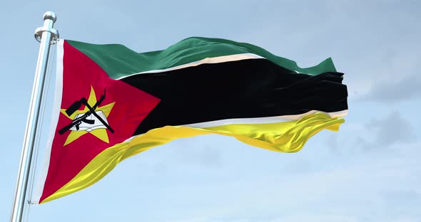 Mozambique  Flag Waving Loop  4 K