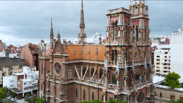 Capuchin Catholic Church of the Sacred Heart (Cordoba, Argentina) aerial view alt