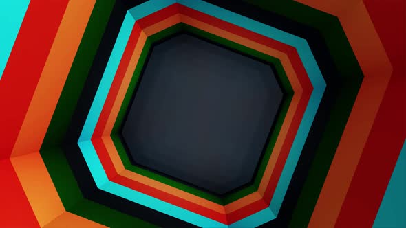 Animation of colorful octagon tunnel
