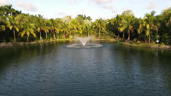 lake in south florida homestead area aerial view