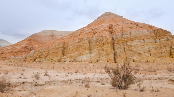 Drone Shot of Desert Mountains Aktau in Kazakhstan