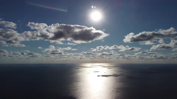 Abstract Aerial Nature Summer Ocean Sunset Sea and Sky Background