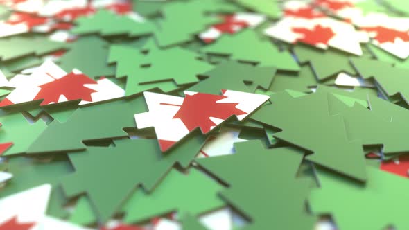 Flag of Canada on the Souvenir Christmas Trees alt