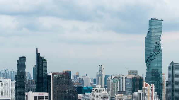 Time Lapse Cityscape and Highrise Buildings in Metropolis City Center