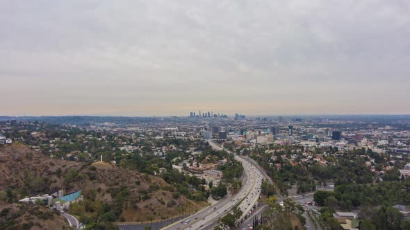 Los Angeles Cityscape in the Morning. California, USA. Aerial View