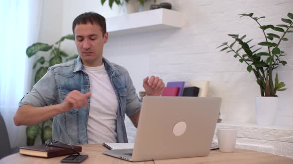 Tired Worker Overworked On Computer