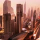 Aerial view of the futuristic cityscape. Metropolis is full of skyscrapers. - VideoHive Item for Sale