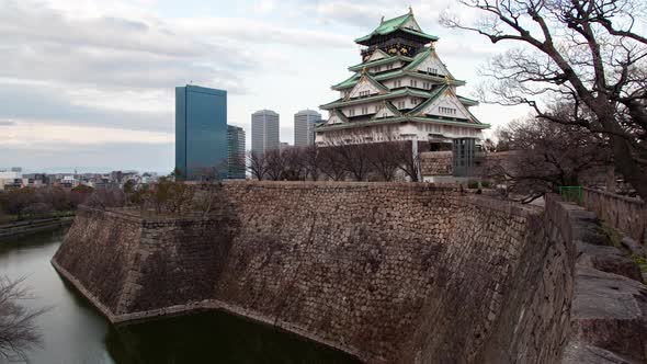 Osaka Samurai Castle Defence Fort Japan Timelapse