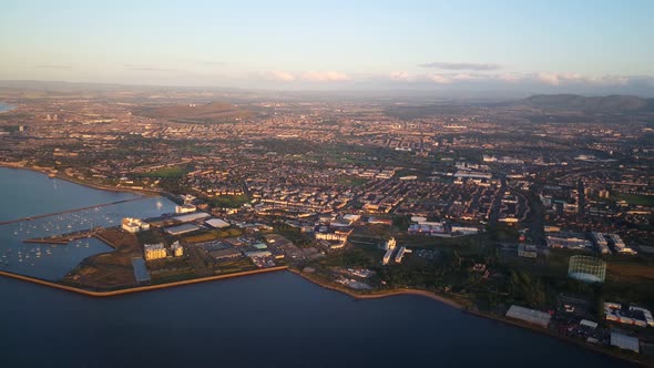 Flying in to Edinburgh airport Scotland