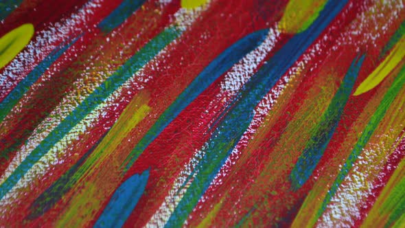 Bright and Variegated Multicolored Background of Brush Strokes