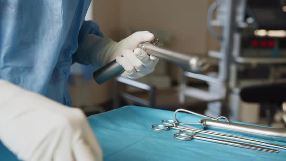 Surgical Medical Instruments on the Table