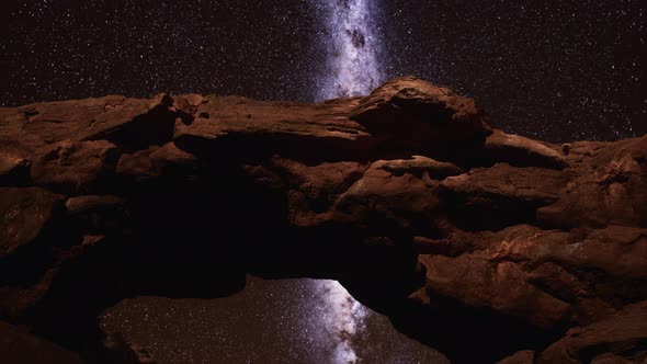 Red Rocks and Milky Way Night Sky in Moab Utah