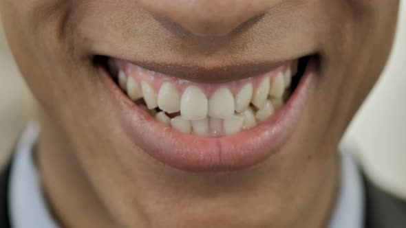 Smiling Lips of African Businessman