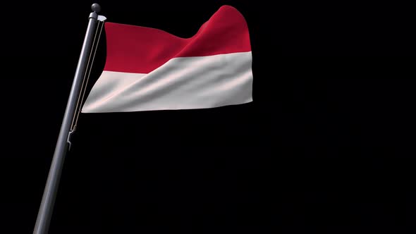 Indonesia Flag With Alpha Channel  4K