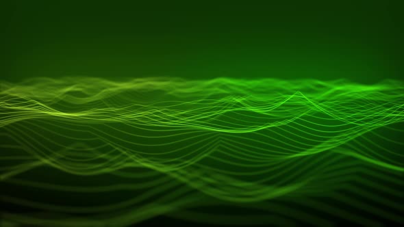 Abstract green wave background