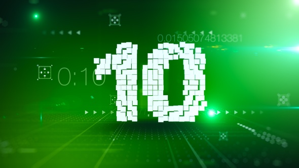 10 Second Digital Countdown Green