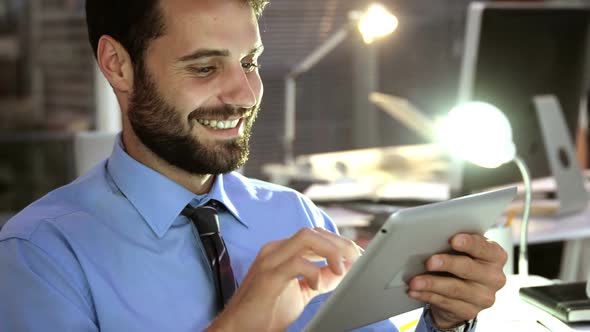 Businessman using digital tablet